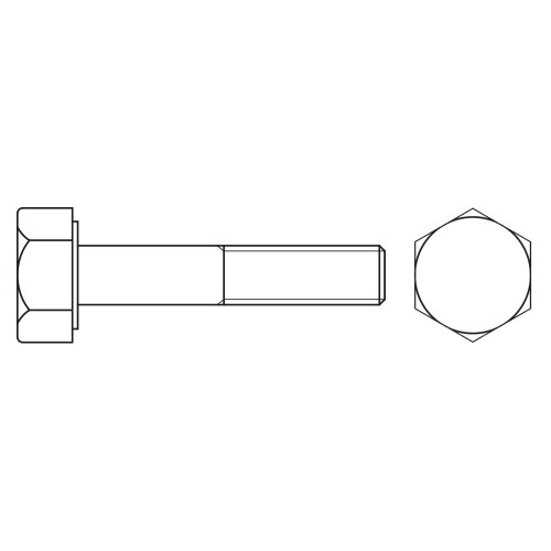 DIN 960 8.8 BL ~ ISO 8765, Tornillo hexagonal con media rosca fina en acabado negro y calidad 8.8