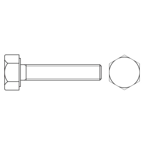 DIN 961 8.8 BL ~ ISO 8676, Tornillo hexagonal con rosca completa en acabado negro y calidad 8.8