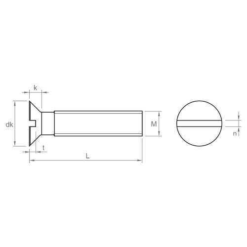 DIN 963 A2 ~ ISO 2009, Tornillo con cabeza avellanada en acero inoxidable A2
