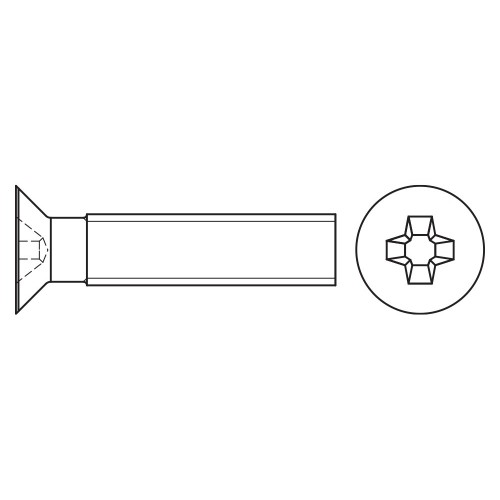 DIN 965 A4 ~ ISO 7046, Tornillo con cabeza avellanada y huella PH en acero inoxidable A4