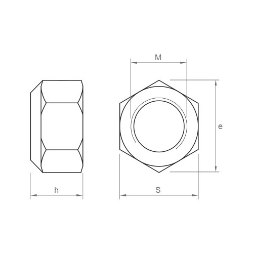DIN 980 A4 ~ ISO 7042, Tuerca hexagonal autoblocante cónica con forma 