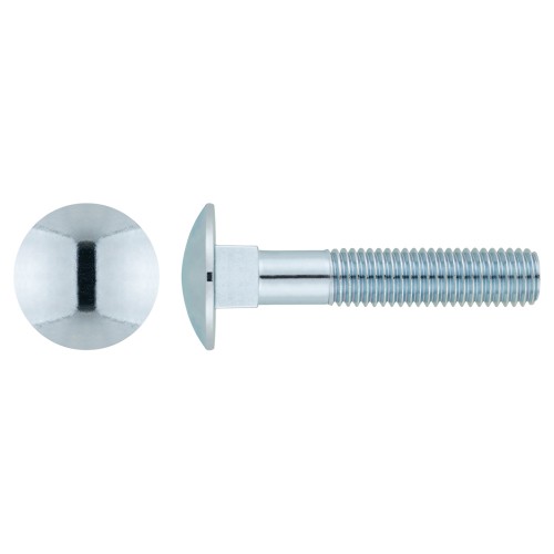 DIN 603 8.8 ~ ISO 8677, Tornillo carrocero con cabeza redonda y cuello cuadrado, acabado zincado y calidad 8.8