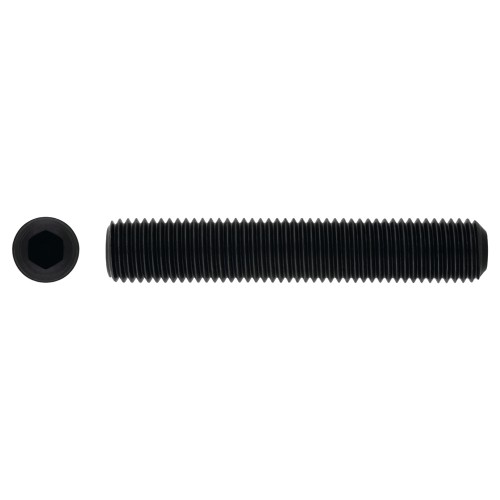 DIN 916 BL ~ ISO 4029, Espárrago allen con punta filo anular y acabado negro