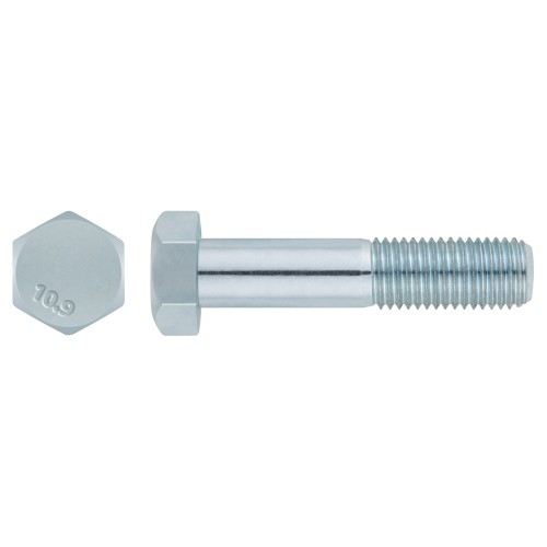 DIN 931 10.9 ZP ~ ISO 4014, Tornillo hexagonal con media rosca en acabado zincado y calidad 10.9