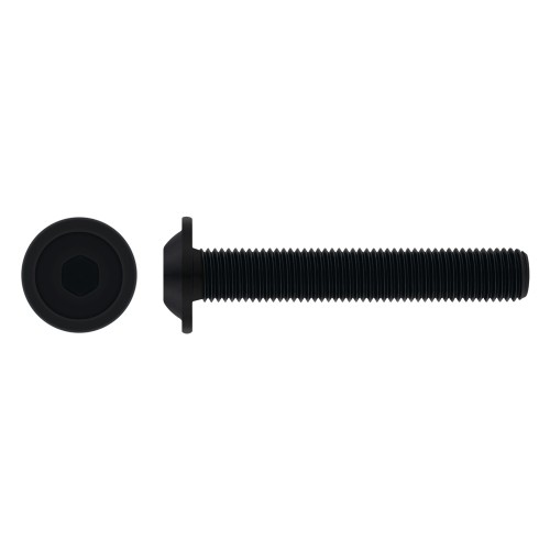 ISO 7380-2 10.9 BL ~ ISO 7380, Tornillo allen de cabeza redonda con arandela incorporada, acabado negro y calidad 10.9