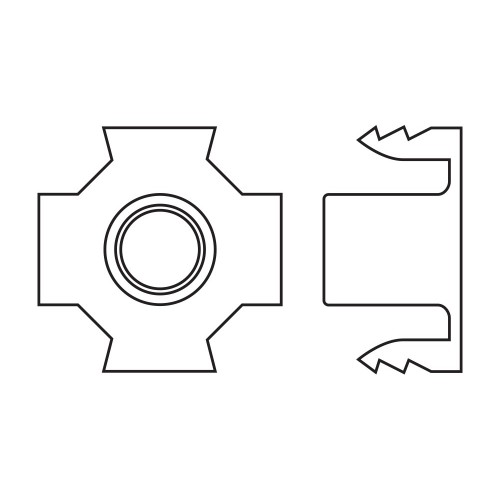 TEE NUT ZP, Tuerca clavable en acabado zincado