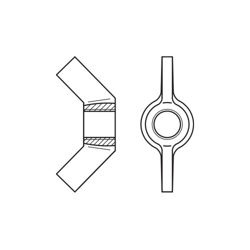 WING NUT A4, Tuerca mariposa en acero inoxidable A4