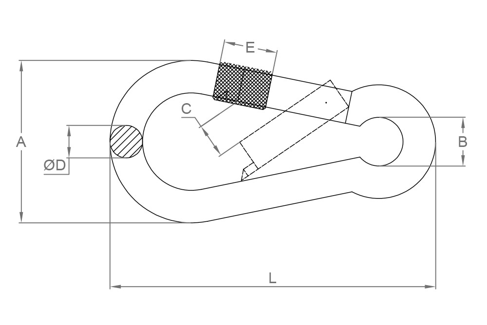 DIN 5299 SS ZP, Mosquetón bombero con seguro