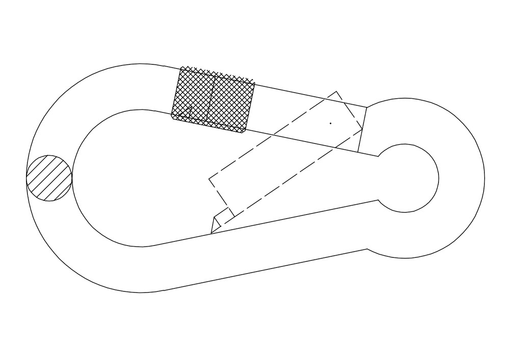DIN 5299 SS ZP, Mosquetón bombero con seguro
