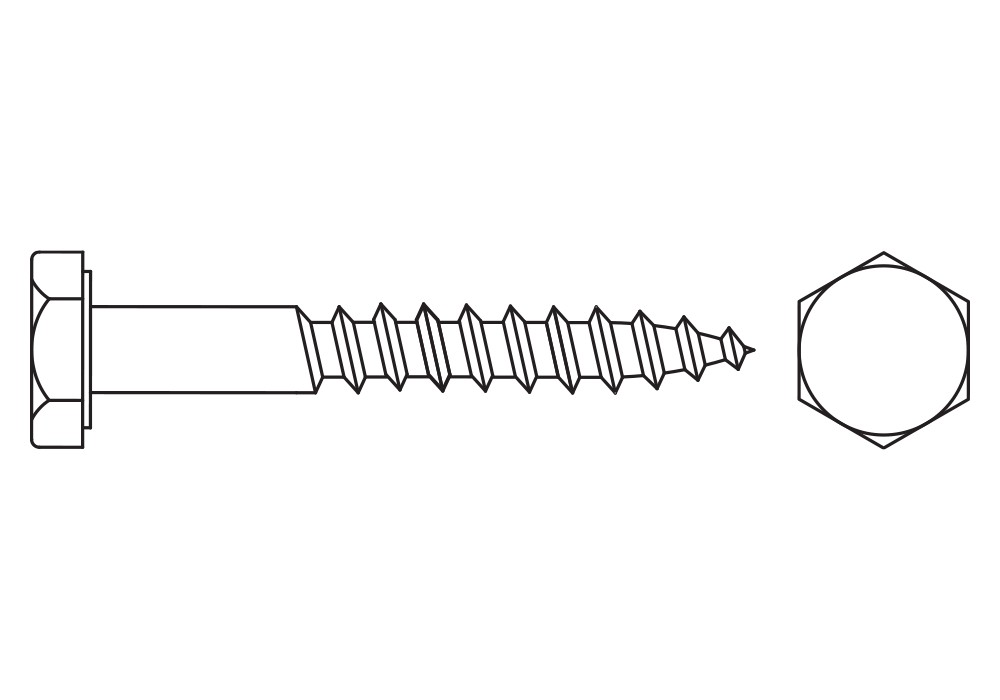 ART. 571 ZP, Tirafondo barraquero en acabado zincado