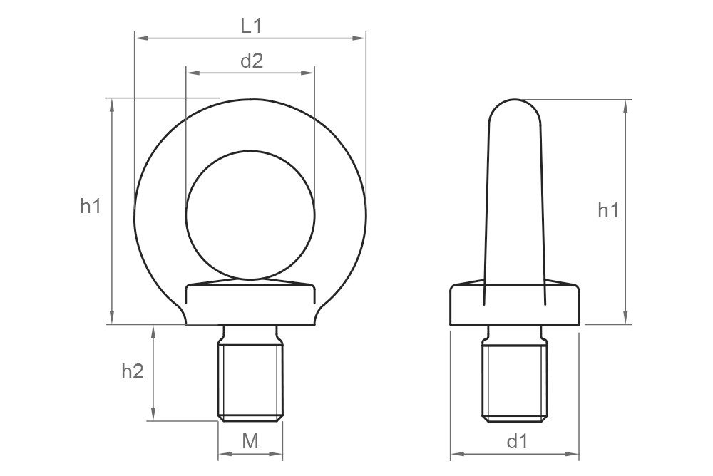ART. 580 A4, Cáncamo macho D-580 en acero inoxidable A4