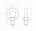 ART. 580 A2, Cáncamo macho D-580 en acero inoxidable A2