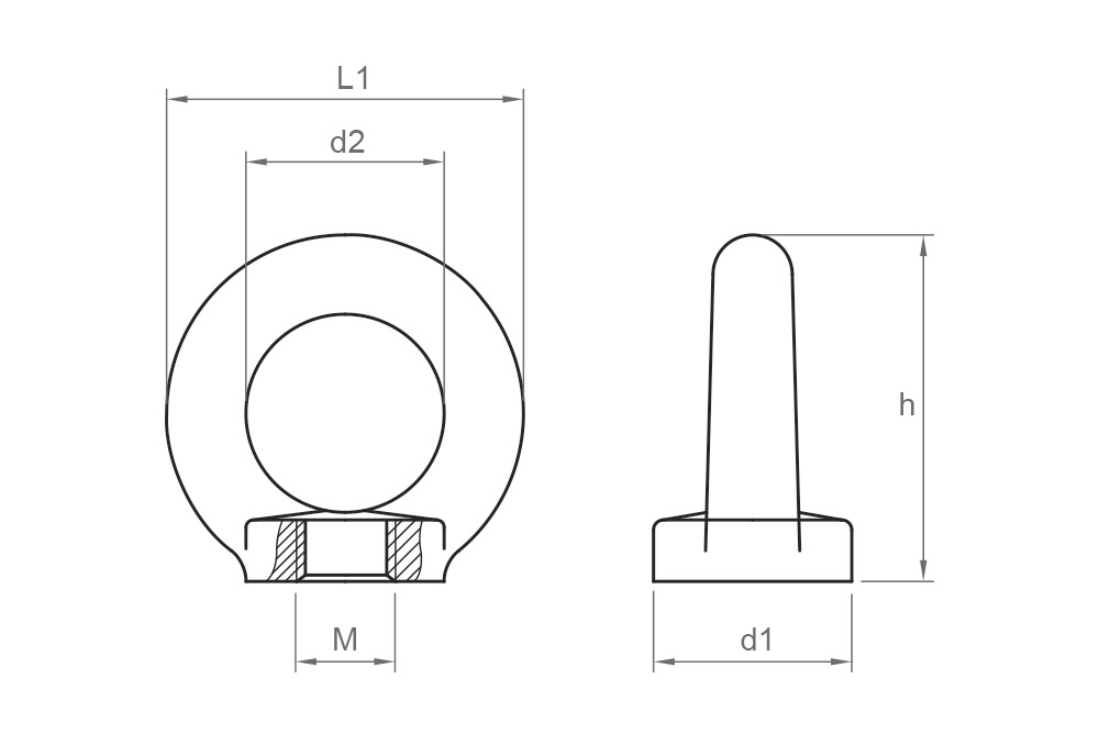 ART. 582 ZP, Cáncamo hembra D-582 en acabado zincado