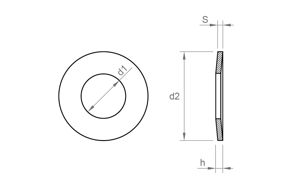 DIN 6796 ZP, Arandela cónica elástica en acabado zincado