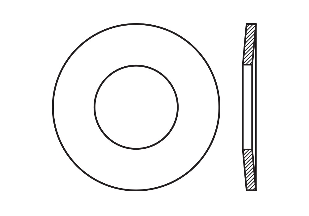 DIN 6796 ZP, Arandela cónica elástica en acabado zincado