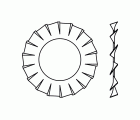 DIN 6798 A A2, Arandela dentada exterior con forma 