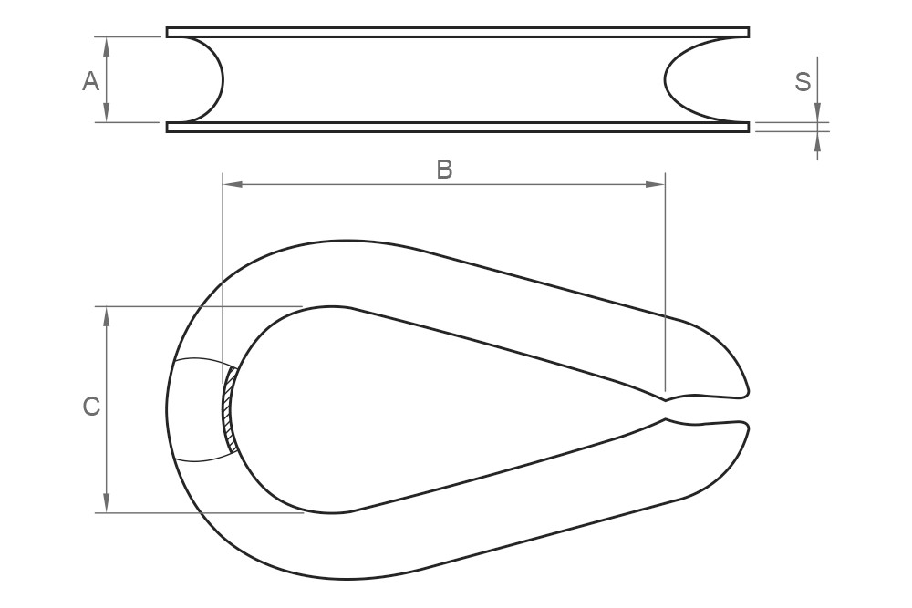 DIN 6899-A A4, Guardacabo en acero inoxidable A4