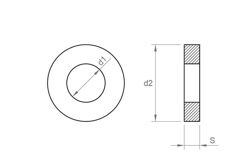 DIN 7349, Arandela plana para tornillos con pasador elástico