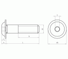 ISO 7380-2 10.9 BL ~ ISO 7380, Tornillo allen de cabeza redonda con arandela incorporada, acabado negro y calidad 10.9