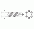 DIN 7504-K A2, Tornillo autotaladrante con punta broca, cabeza hexagonal y arandela estampada en acero inoxidable A2