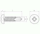 DIN 7504-N ZP, Tornillo autotaladrante con punta broca, cabeza alomada y huella PH en acabado zincado