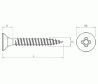 DIN 7505-A A2, Tirafondo para madera con cabeza avellanada y huella PZ en acero inoxidable A2