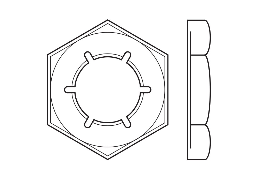 DIN 7967 BL, Tuerca hexagonal de seguridad en acabado negro