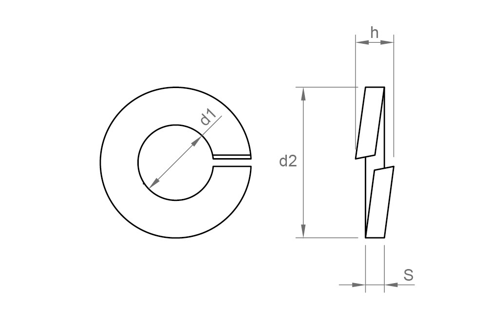 DIN 7980 ZP, Arandela elástica Grower en acabado zincado