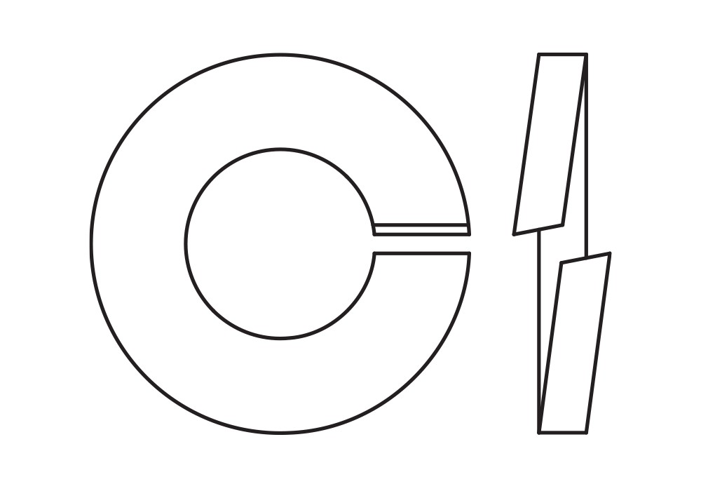 DIN 7980 ZP, Arandela elástica Grower en acabado zincado
