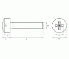 DIN 7985 A2 ~ ISO 7045, Tornillo con cabeza alomada y huella PH en acero inoxidable A2
