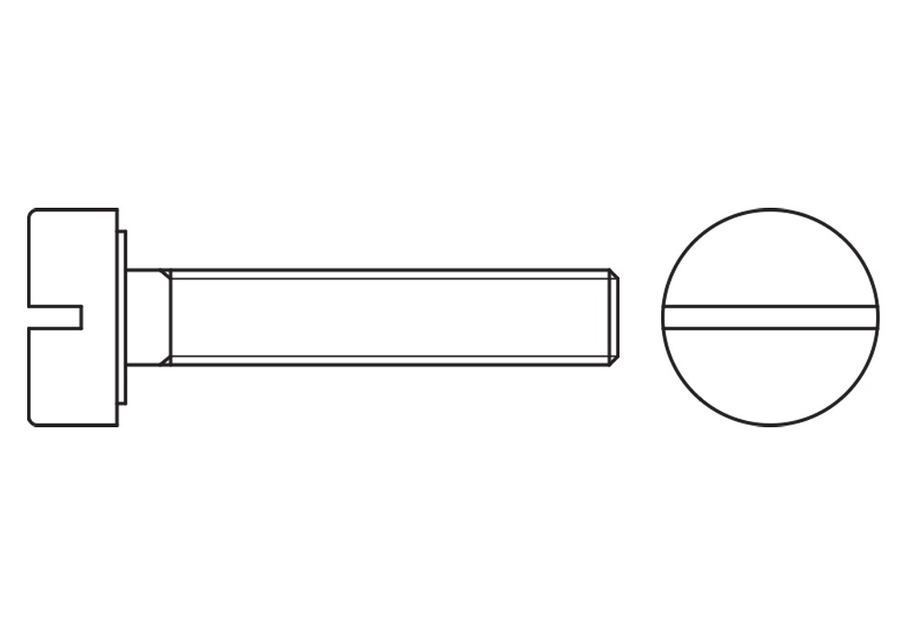 DIN 84 A2 ~ ISO 1207, Tornillo con cabeza cilíndrica en acero inoxidable A2