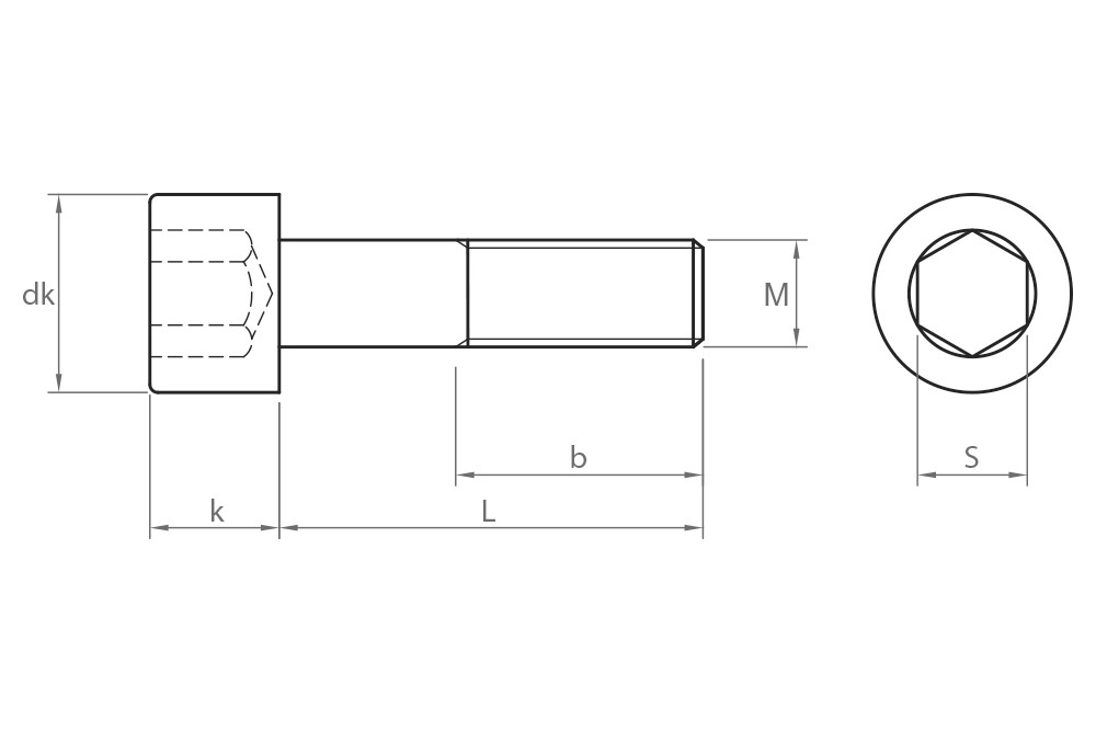 DIN 912 A4 ~ ISO 4762, Tornillo allen en acero inoxidable A4