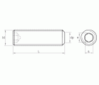 DIN 913 A2 ~ ISO 4026, Espárrago allen con punta plana en acero inoxidable A2
