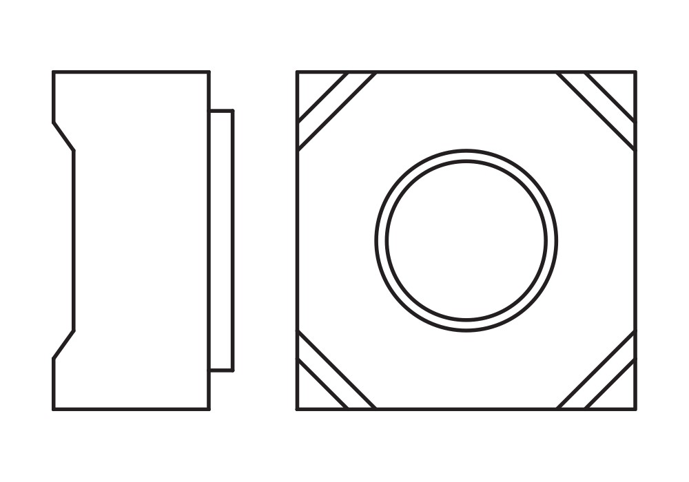 DIN 928 BU, Tuerca cuadrada soldable vendida a granel