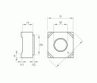 DIN 928 A2, Tuerca cuadrada soldable en acero inoxidable A2