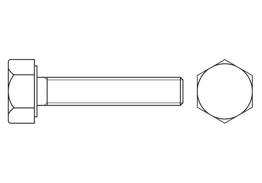 DIN 933 A4 ~ ISO 4017, Tornillo hexagonal con rosca total en acero inoxidable A4