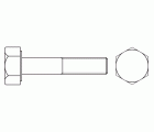 DIN 960 8.8 BL ~ ISO 8765, Tornillo hexagonal con media rosca fina en acabado negro y calidad 8.8