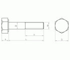 DIN 960 8.8 BL ~ ISO 8765, Tornillo hexagonal con media rosca fina en acabado negro y calidad 8.8