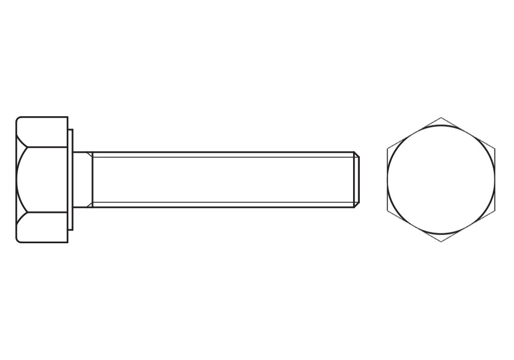 DIN 961 8.8 BL ~ ISO 8676, Tornillo hexagonal con rosca completa en acabado negro y calidad 8.8