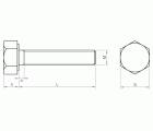 DIN 961 8.8 BL ~ ISO 8676, Tornillo hexagonal con rosca completa en acabado negro y calidad 8.8