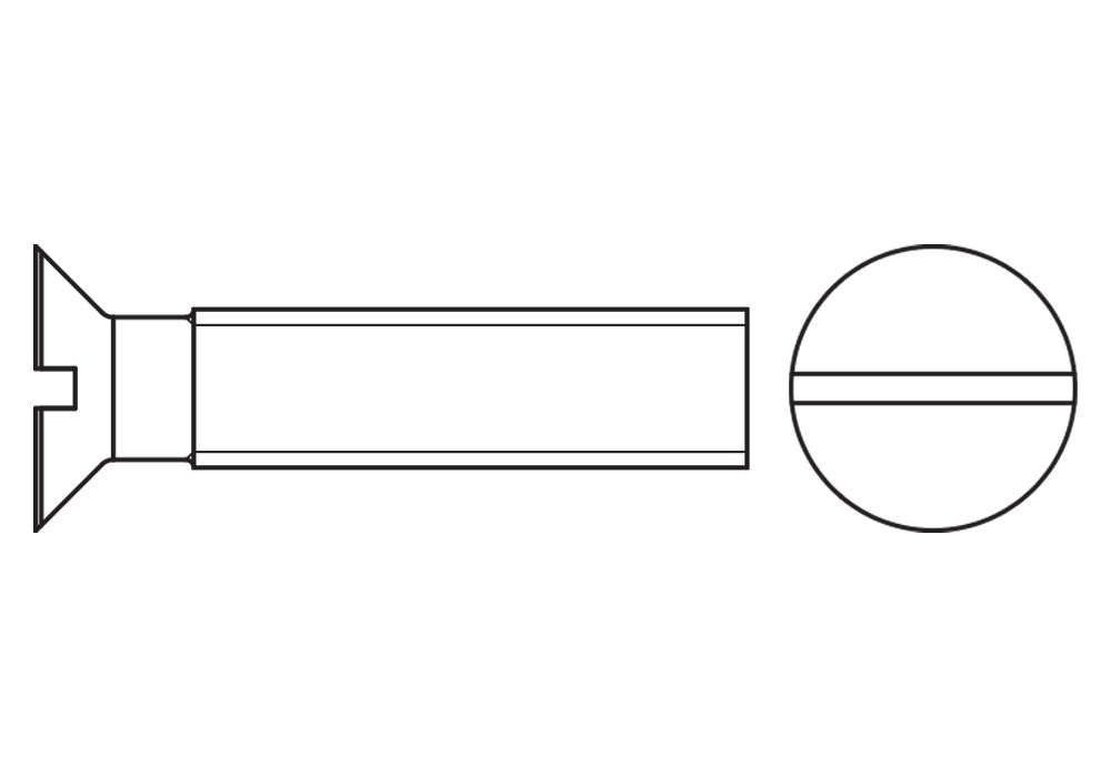 DIN 963 A2 ~ ISO 2009, Tornillo con cabeza avellanada en acero inoxidable A2