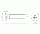 DIN 965 A4 ~ ISO 7046, Tornillo con cabeza avellanada y huella PH en acero inoxidable A4