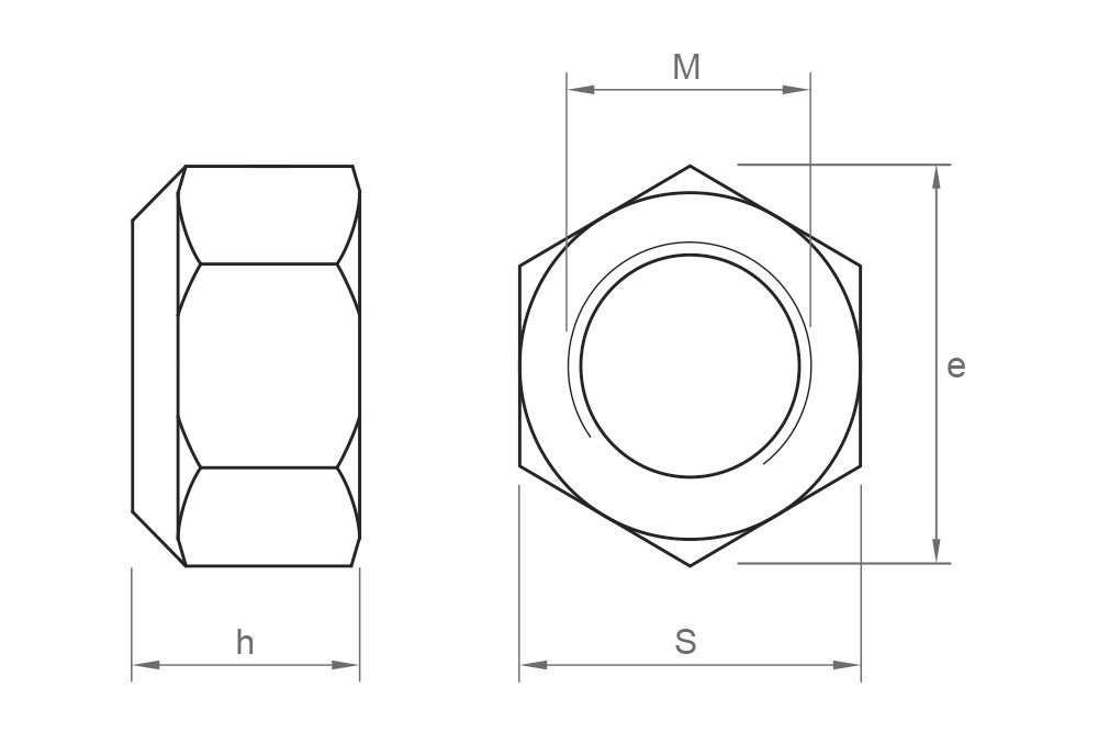 DIN 980 ZP ~ ISO 7042, Tuerca hexagonal autoblocante cónica con forma en 