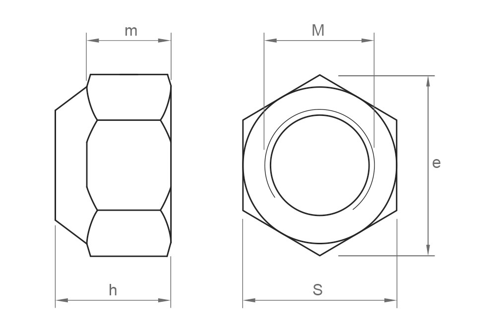 DIN 982 ZP ~ ISO 7040, Tuerca hexagonal autoblocante alta en acabado zincado