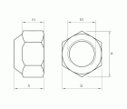 DIN 982 A2 ~ ISO 7040, Tuerca hexagonal autoblocante alta en acero inoxidable A2