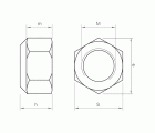 DIN 985 A2 ~ ISO 10511, Tuerca hexagonal autoblocante en acero inoxidable A2