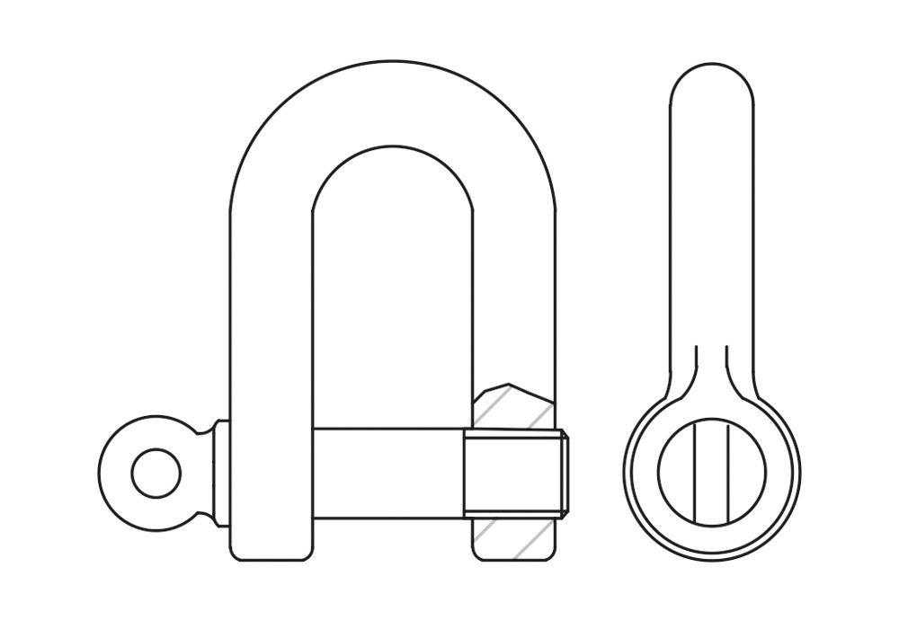 DEE-SHA A4, Grillete recto  en acero inoxidable A4