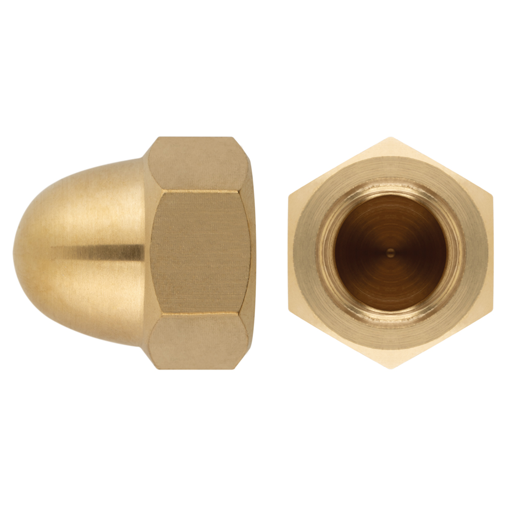 DIN 1587 BR, Tuerca ciega en latón