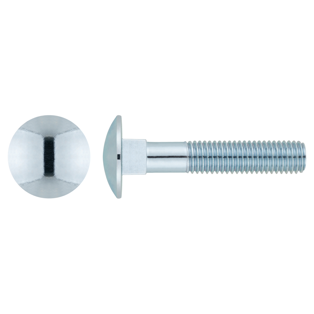 DIN 603 8.8 ~ ISO 8677, Tornillo carrocero con cabeza redonda y cuello cuadrado, acabado zincado y calidad 8.8