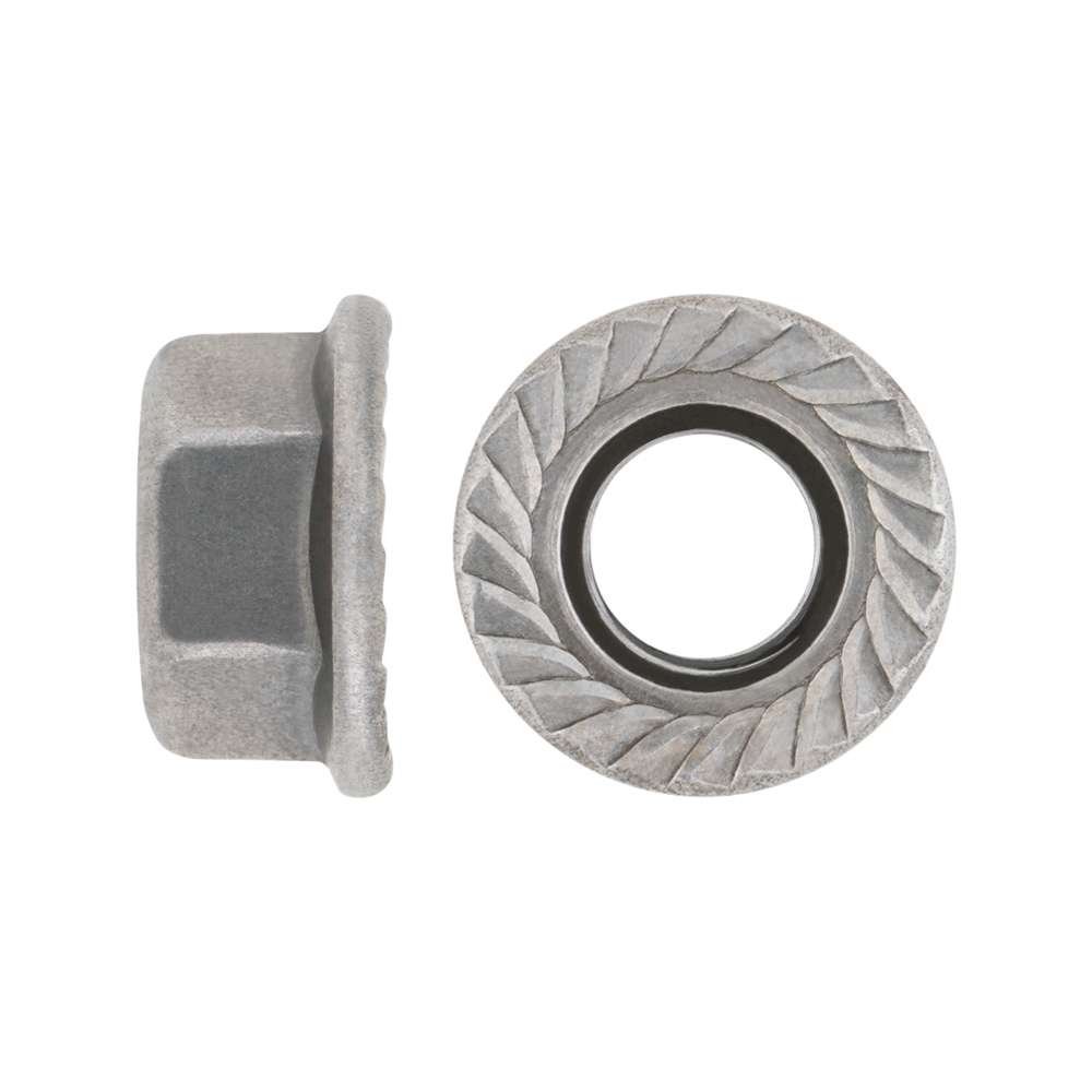 DIN 6923 BU, Tuerca brida grafilada con balona vendida a granel